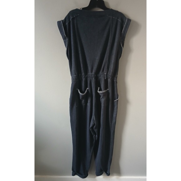 Daily‎ Practice Anthropologie Size M Utility Jumpsuit Dark Gray Pockets Stretch - Picture 12 of 16